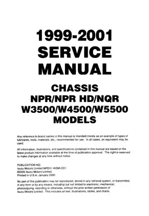 1999-2000 ISUZU CHEVROLET GMC commercial truck Forward Tiltmaster NPR HD NQR W3500 W4500 W5500 NPR/NPR HD/NQR service manual Preview image 4