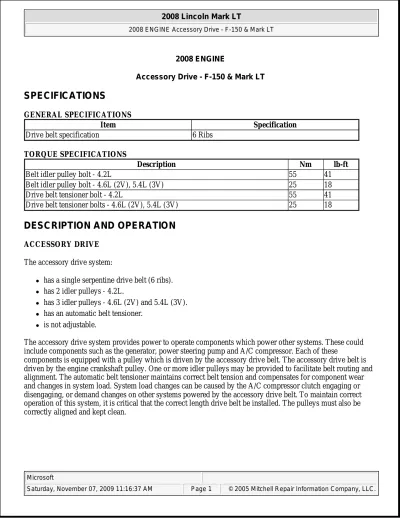 Preview: 2005–2008 Lincoln Mark LT & Ford F-150 SRS Factory Service & Repair Manual