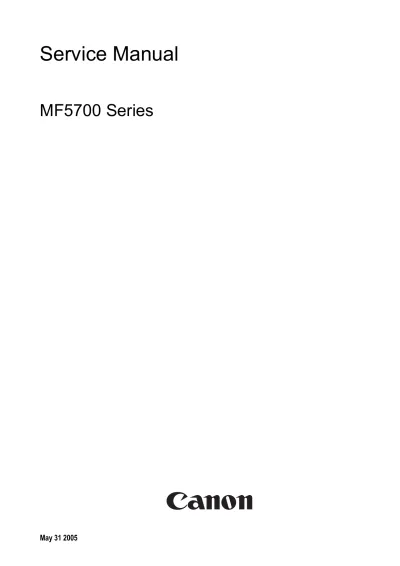 Preview: 2005 Canon LaserBase MF5730 / MF5750 / MF5770 Service & Repair Manual (OEM)