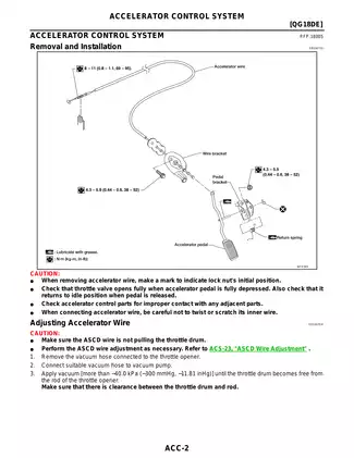 2002 Nissan Sentra Accelerator Control System manual Preview image 2