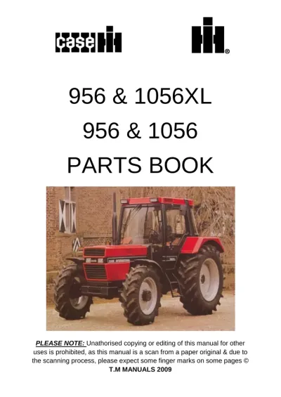 Preview: Case IH 956/956XL/1056/1056XL Diesel Tractor Parts Book (P/N Don 8-3761)