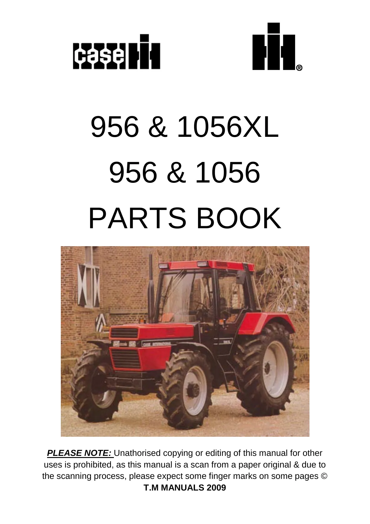 Case IH 956 & 1056XL Diesel Tractor Parts Manual