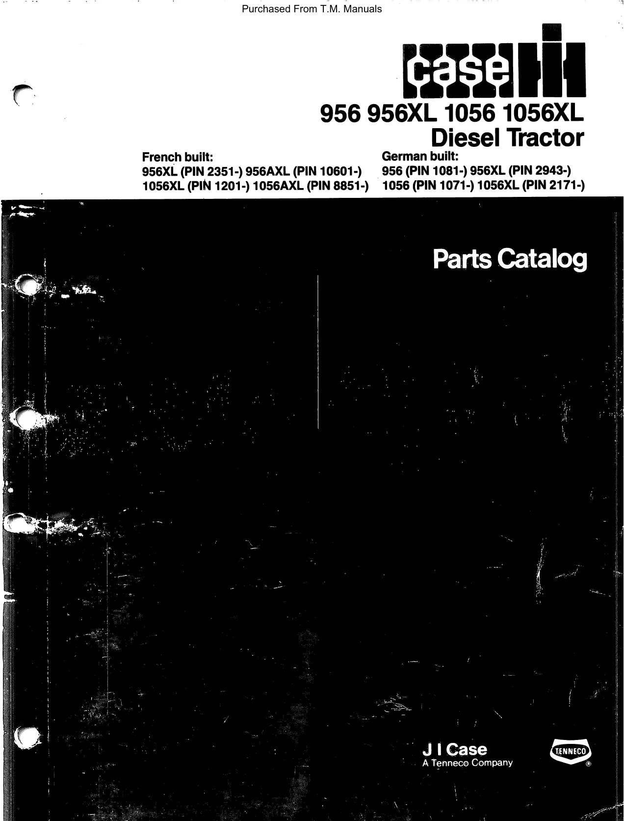 Case IH 956 & 1056XL Diesel Tractor Parts Manual Preview image 2