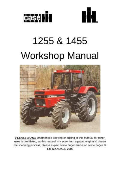 Preview: Case IH 1255 & 1455 Tractor Workshop Manual (P/N Dan 8-59030)