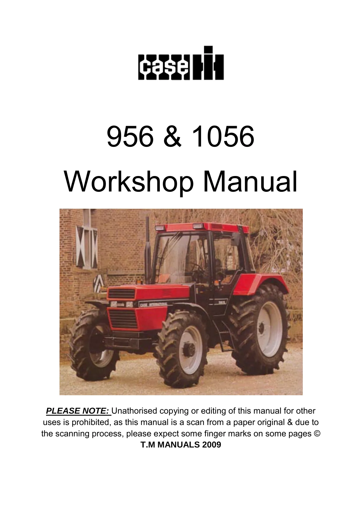 1982-1991 Case IH 956, IH 1056 tractor manual