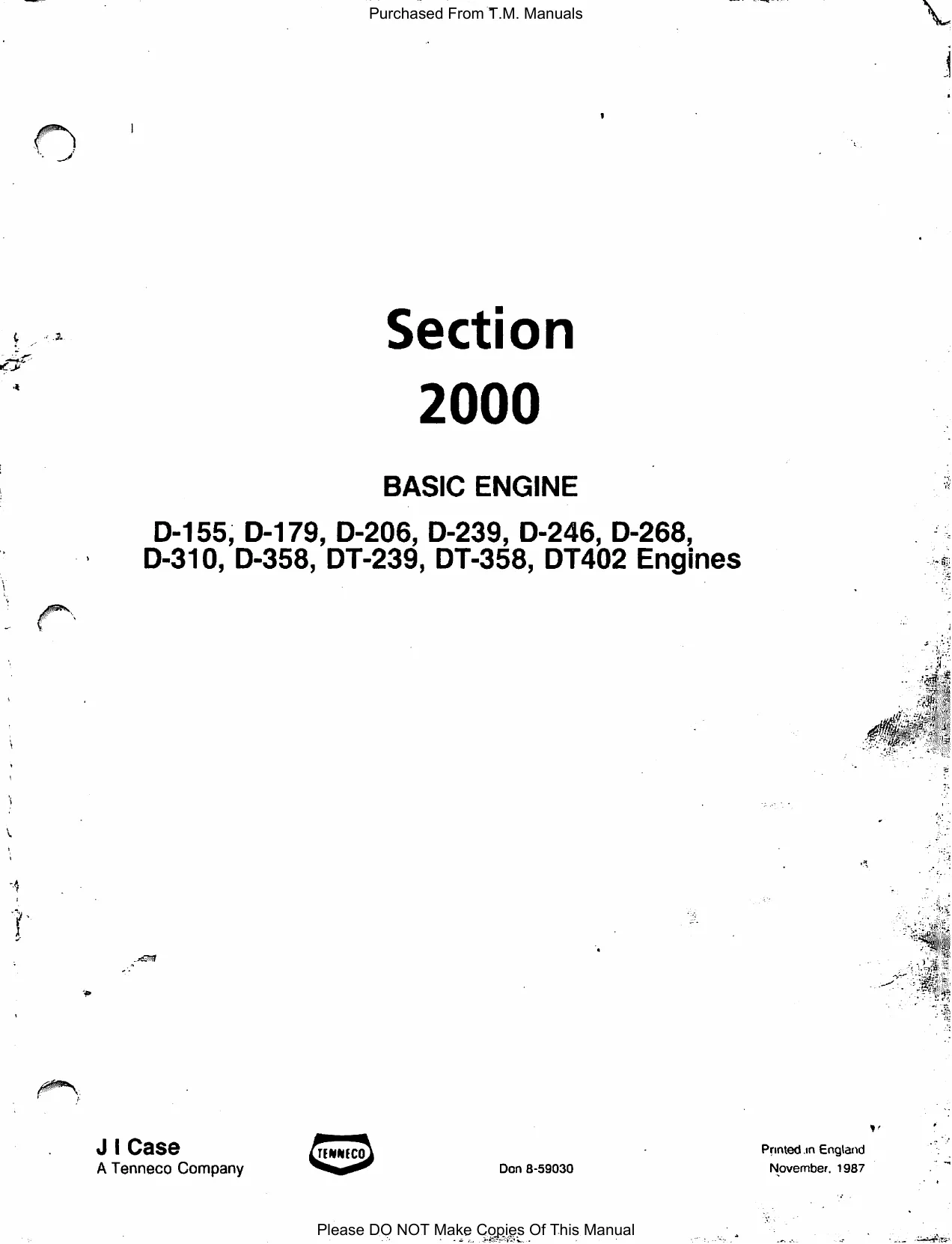 IH Engine Service Manual - D-155, D-179, D-206, D-239, D-246, D-268 & DT-402 Engines Preview image 2
