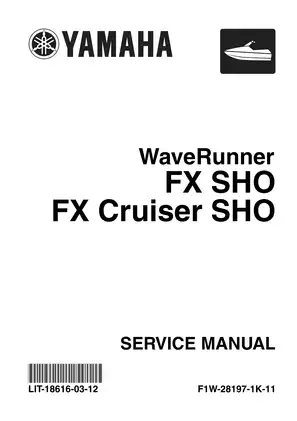 2008 Yamaha FX, SHO, FX, Cruiser, SHO WaveRunner service manual Preview image 1