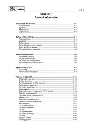 2008 Yamaha FX, SHO, FX, Cruiser, SHO WaveRunner service manual Preview image 4