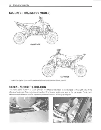 2006 Suzuki LT-R 450 ATV manual Preview image 4