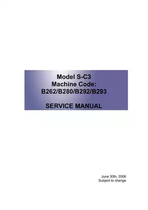 Comprehensive Service Manual for XYZ Copier Models B262/B292, B280/B293, and B880/B893