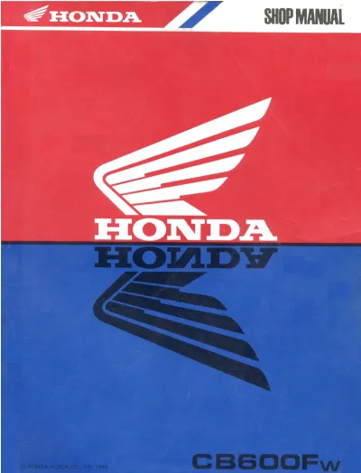 Preview: 1998–2006 Honda CB600F Hornet Service & Repair Manual (P/N C4085-91017)