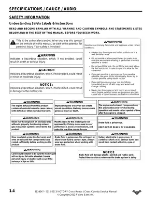 2012-2013 Polaris Victory Cross Roads Classic, Cross Country, Cross Country Tour, Hard-Ball service manual Preview image 5