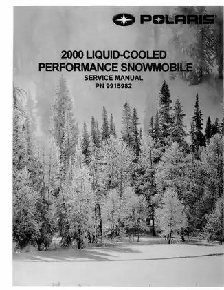 2000 Polaris Snowmobile Service Manual (PN 9915982)