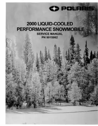 2000 Polaris 600 XC SP, 600 XC DLX 45th Anniversary, 600 Touring, 700 XC SP, 700 XC DLX 45th Anniversary, 700 SKS, 600 RMK, 700 RMK, 800 RMK, 800 XCR service manual Preview image 1