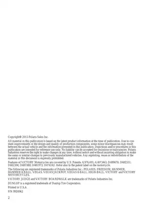 Comprehensive 2014 VICTORY Motorcycle Rider's Manual Preview image 2
