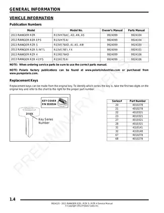 2013 Polaris Ranger RZR / RZR S / RZR 4 Service Manual and Repair Guide Preview image 4