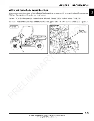 2013 Polaris Ranger 800 4X4 / Crew / 6X6 Service Manual - Comprehensive Guide Preview image 3