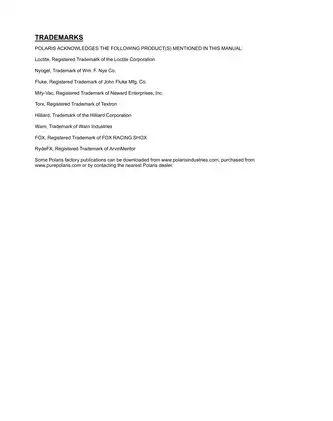 2014 Polaris RZR XP 1000 Service Manual Preview image 3