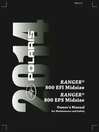 Polaris RANGER 800 EFI Midsize Owner's Manual - Maintenance & Safety Guide