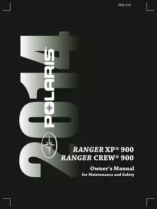 2014 Polaris Side x Side Ranger Crew 900 owners manual