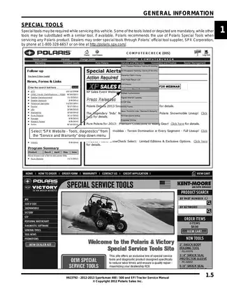 2012-2013 Polaris Sportsman 400/500 EFI Tractor Service Manual Preview image 5
