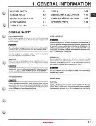 Honda CR125R Service Manual Preview image 5