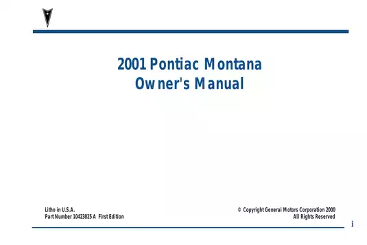 2001 Pontiac Montana service manual Preview image 3