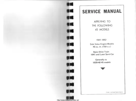 Harley-Davidson WLA 45 Engine Overhaul Manual (1929-1952) Preview image 2