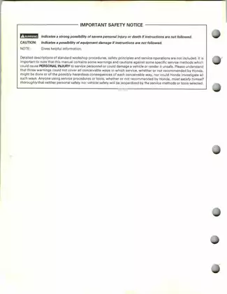 Honda Motorcycle Service Manual (1997-2006) Preview image 2