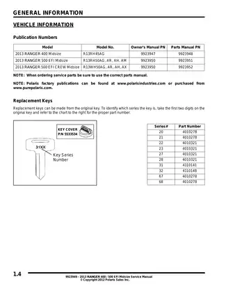 2013 Polaris Ranger 400, Ranger 500 EFI Midsize, Crew manual Preview image 4