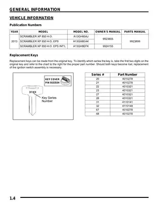 2013 Polaris Scrambler XP 850 HO EPS ATV manual Preview image 4