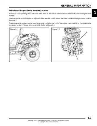 2013 Polaris RZR 900 XP ATV manual Preview image 3