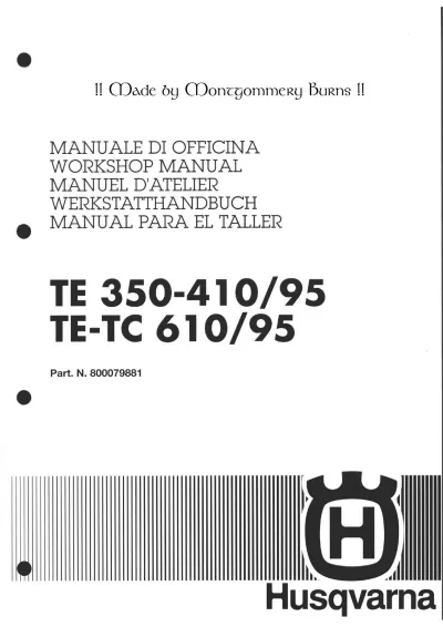 Preview: 1995 Husqvarna TE 350/410 & TE-TC 610 Workshop Manual (P/N 800079881)