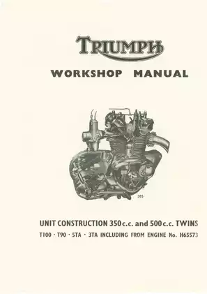 Triumph T100 Series Workshop Manual - Comprehensive Guide for 350cc & 500cc Models