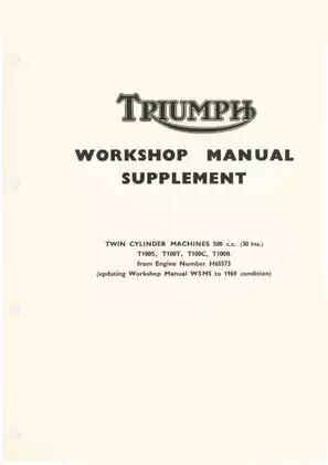 Triumph T100 Series Workshop Manual - Comprehensive Guide for 350cc & 500cc Models Preview image 2
