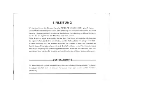 Yamaha RD125 Owner's Manual - Essential Guide for Operating and Maintaining Your Motorcycle Preview image 4