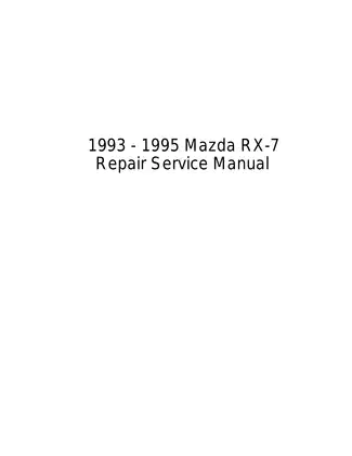1993-1995 Mazda RX-7 repair service manual Preview image 1