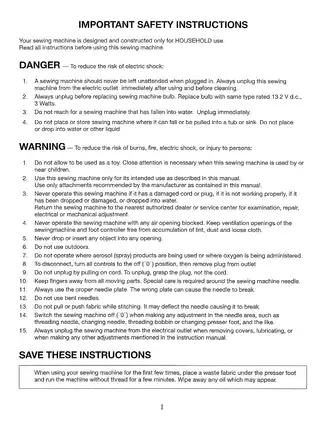 Sewing Machine Owner's Manual - Model 19030 (English, Spanish, French) Preview image 2