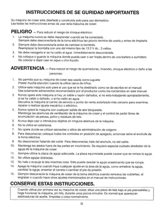 Sewing Machine Owner's Manual - Model 19030 (English, Spanish, French) Preview image 3