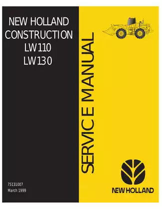 New Holland W110-W130 Loader Service Manual