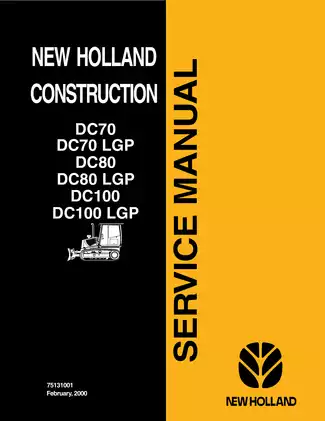 New Holland DC70, DC80, DC100 bulldozer service manual