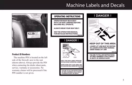 ASV RC-85 and RC-100 Rubber Track Loader Operation and Maintenance Manual Preview image 5
