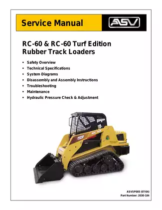 ASV RC-60 rubber track loader service manual Preview image 2