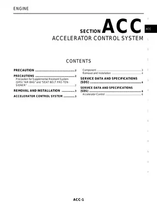 2008 Nissan Pathfinder SUV Accelerator Control System manual
