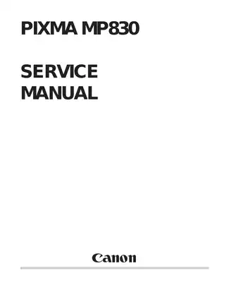 Canon MP830 multifunction printer service manual