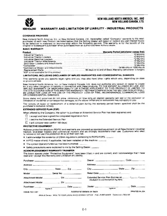 New Holland 555E, 575E, 655E, 675E backhoe loader tractor operator´s manual Preview image 3