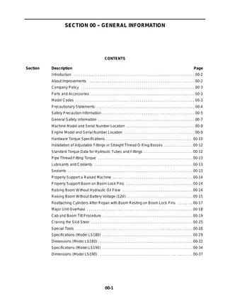 New Holland LS180 and LS190 Skid Steer Service Manual