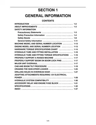 New Holland Skid Steer Loader Service Manual (Models L465, Lx465, Lx485)