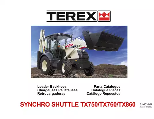 2000-2013 Terex TX750, TX760, TX860 loader backhoe parts catalog Preview image 1