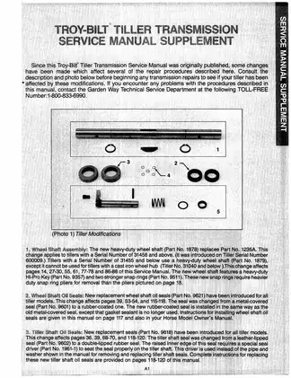 Troy-Bilt Horse Model Tiller Transmission Service Manual - Comprehensive Repair Guide Preview image 4